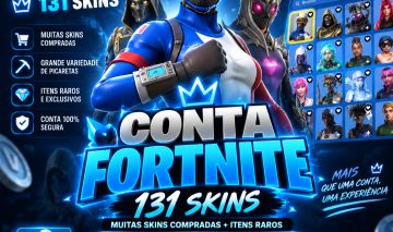 CONTA FORTNITE 131 SKINS | MUITAS SKINS COMPRADAS + ITENS RAROS IKONIK