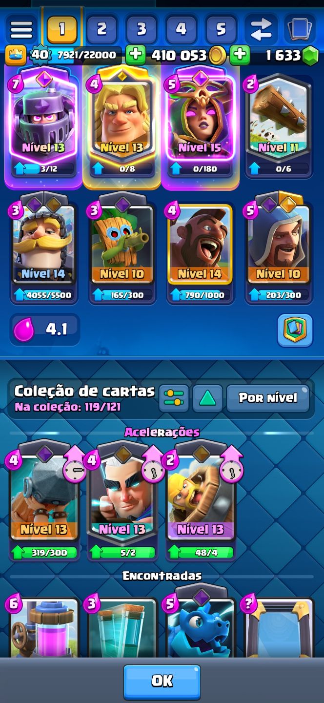 Conta clash veterana completa é passe atualizado