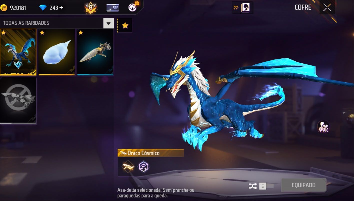 Conta Free Fire Level 83 com Segundo Passe 7 Angelicais 850+ Peitorais Prime 8