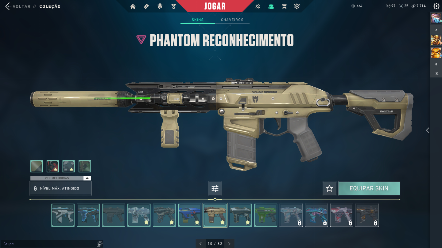 Conta de Valorant R$3400 gastos. +de 13 skins de vandal e phantom.