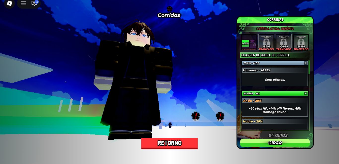 Conta roblox com dois estilos secretos no volleybol legends + Clover origin