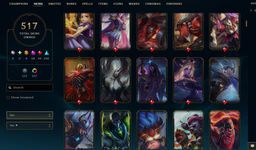 CONTA MAIN VALORANT LOL TFT COM SKINS RARAS