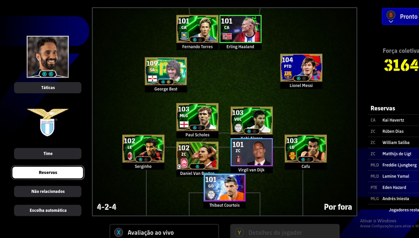 CONTA eFOOTBALL STEAM | GEORGE BEST 109, MESSI 104, HAALAND + LENDAS!
