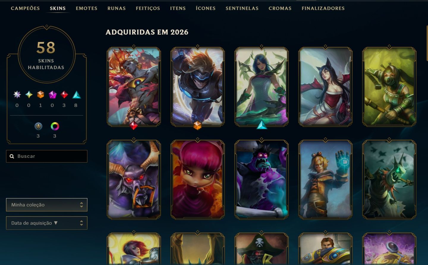 Conta de league of legends Ouro na solo e platina na flex