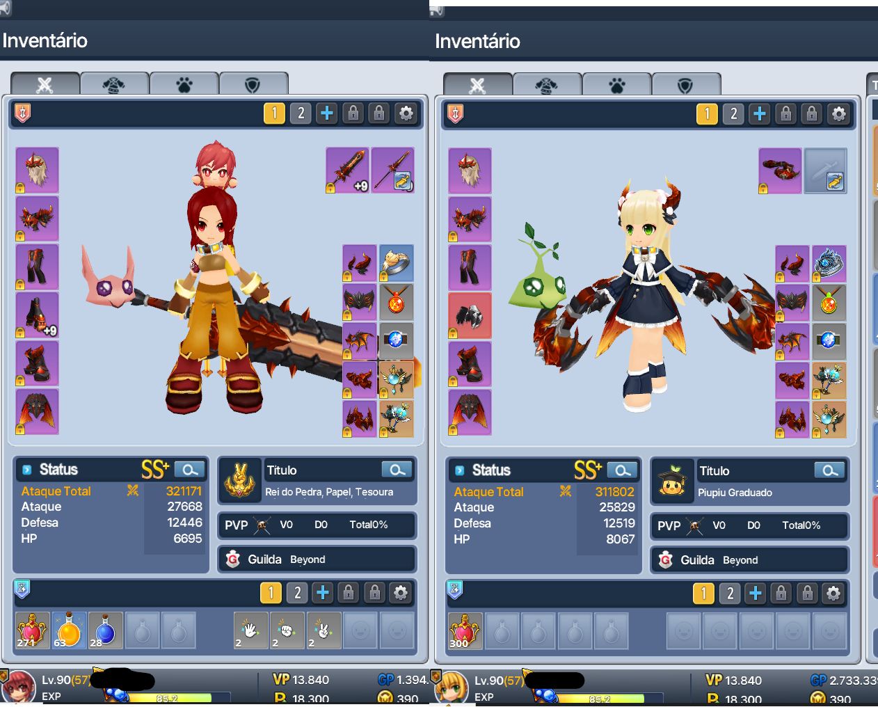 Conta de Grand Chase Mari 650 k + 6 nivel 90 5 Despertados 13840 vp 4 Pets