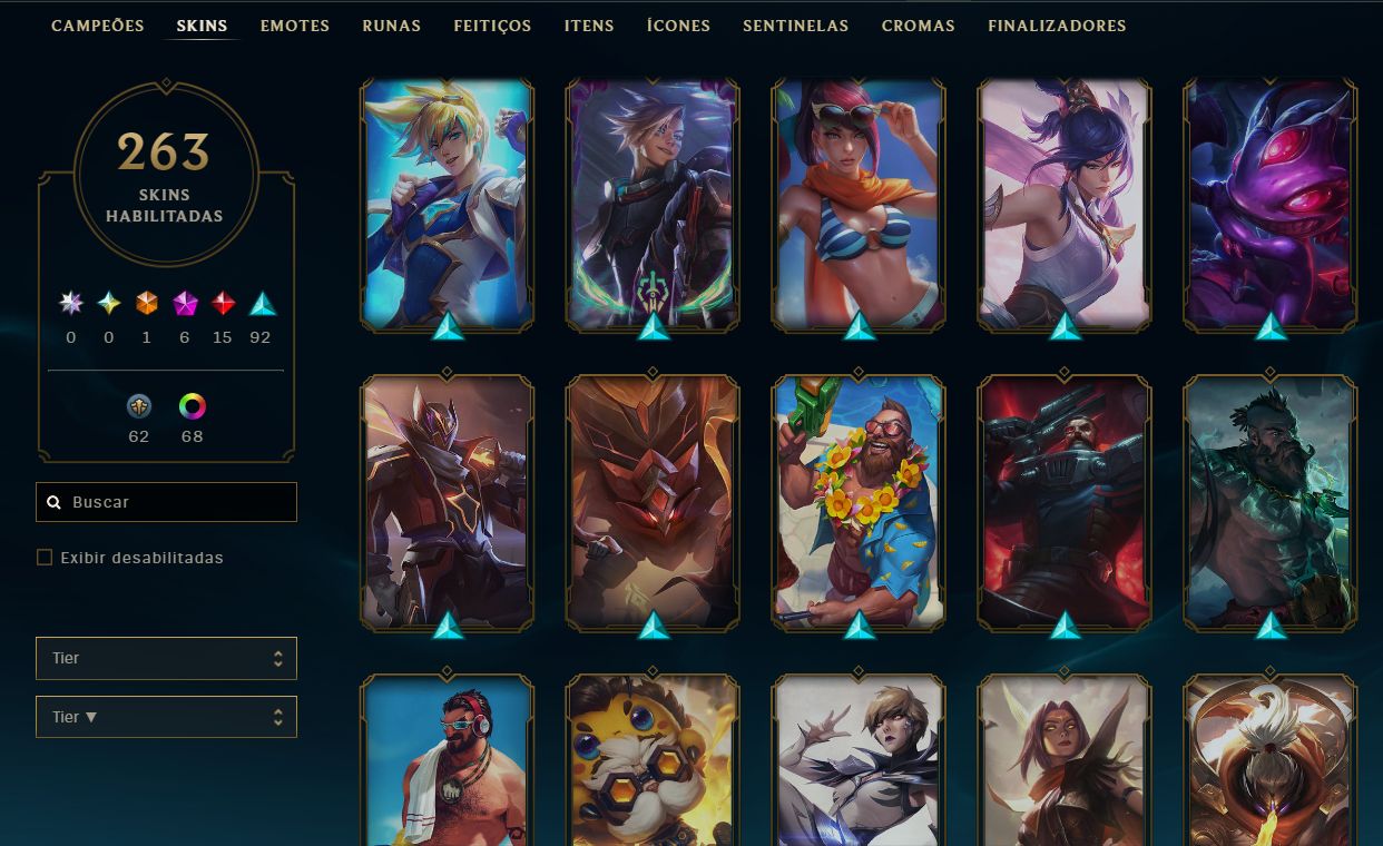 CONTA LEAGUE OF LEGENDS - 263 SKINS - ULTIMATE/MITICAS/LENDARIAS - FULL ACESSO