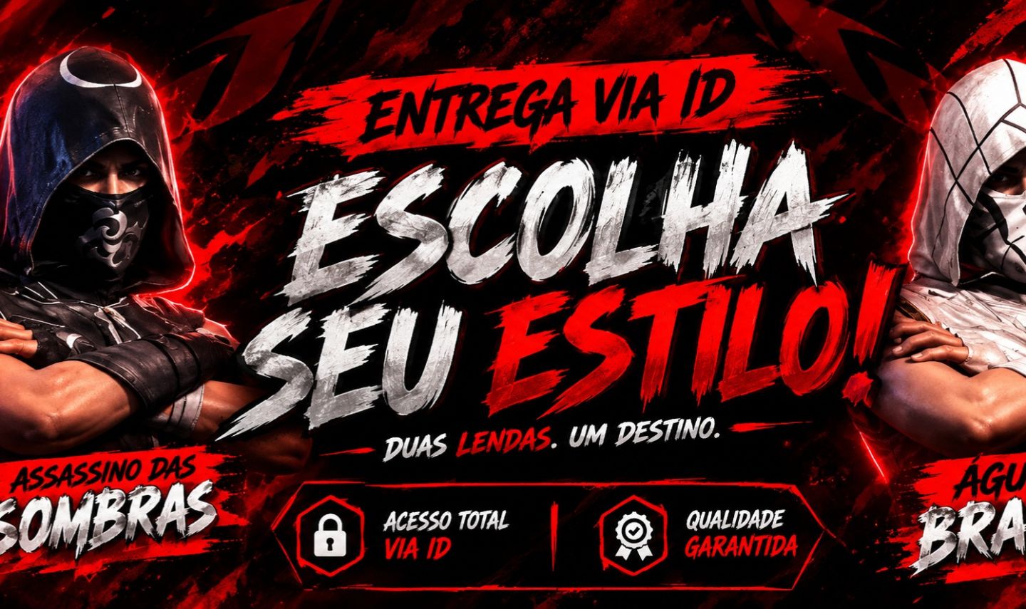 Ninja Branco e Preto Free Fire- Via Id Não Precisa Adicionar!