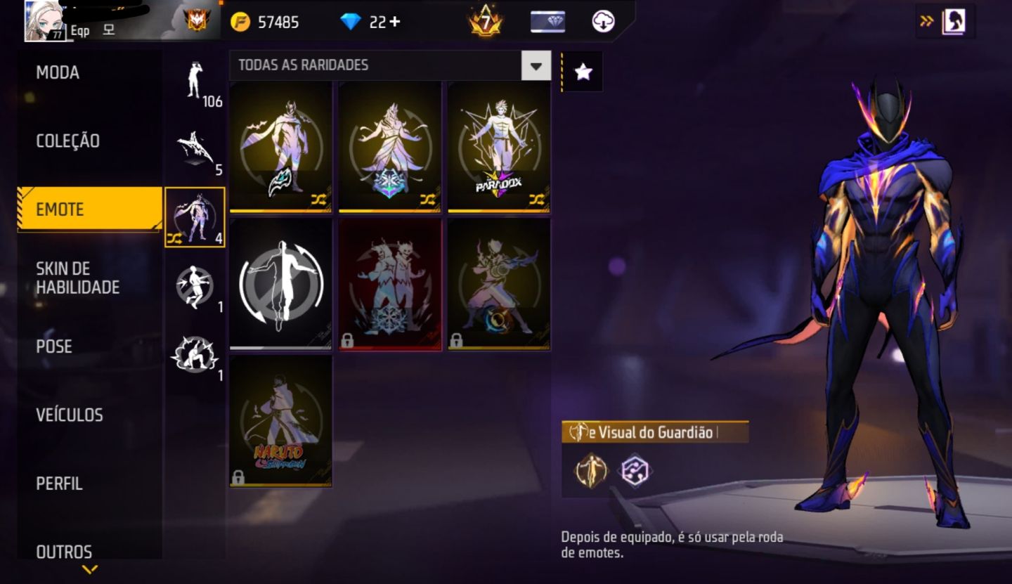 Conta free fire prime 7