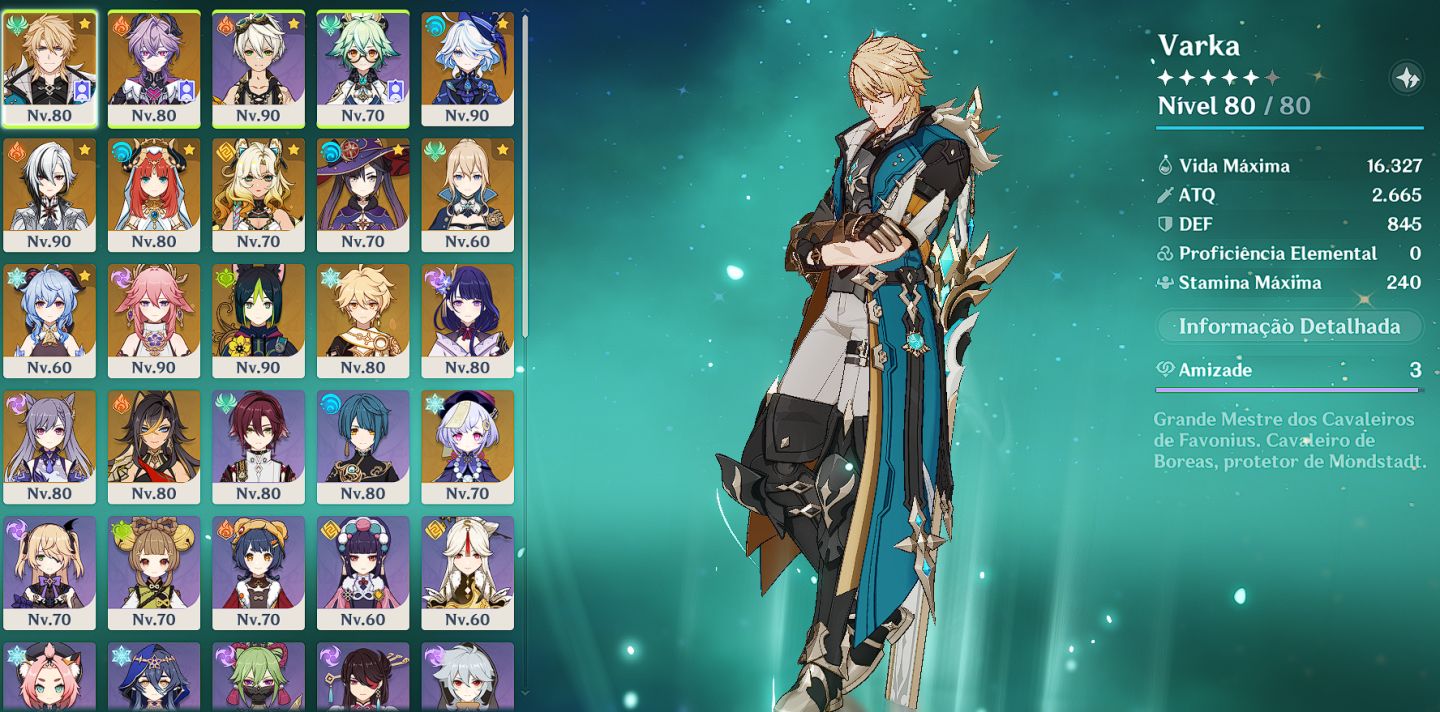 Conta Genshin Impact e StarRail - Ar56 Varka, Durin, Furina, Yae e Garantido