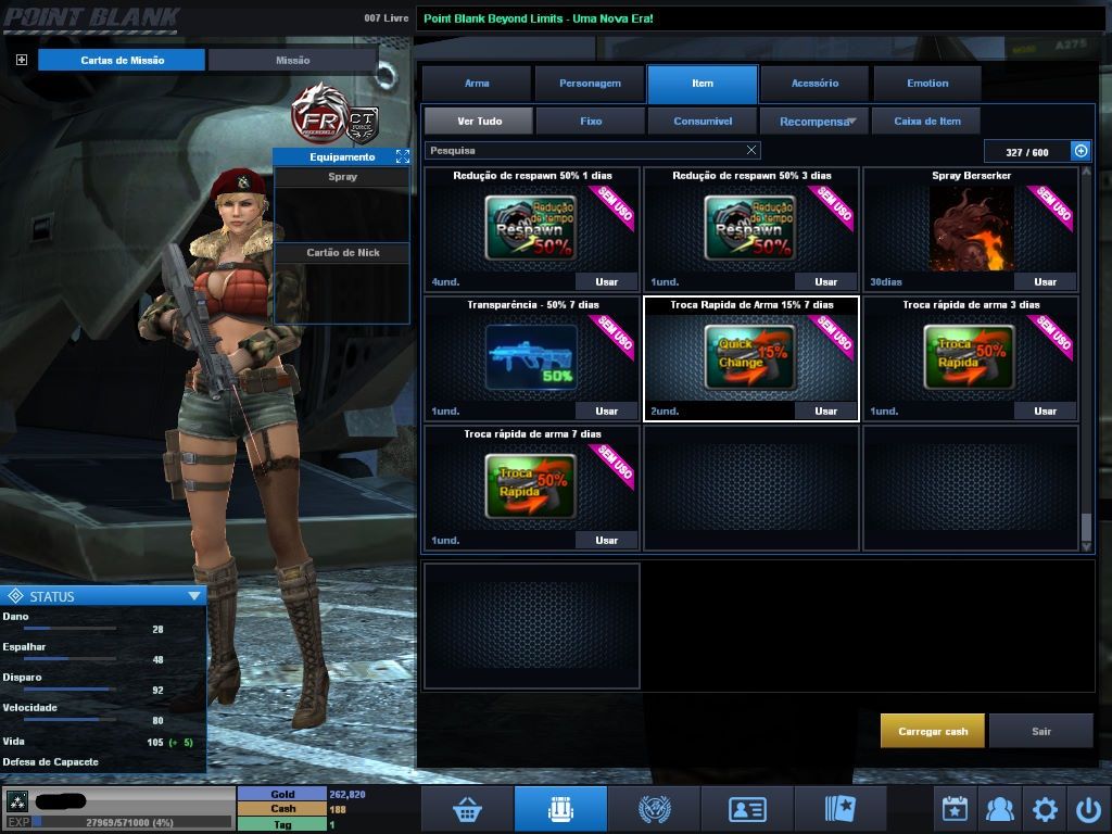 CONTA POINT BLANK varios itens