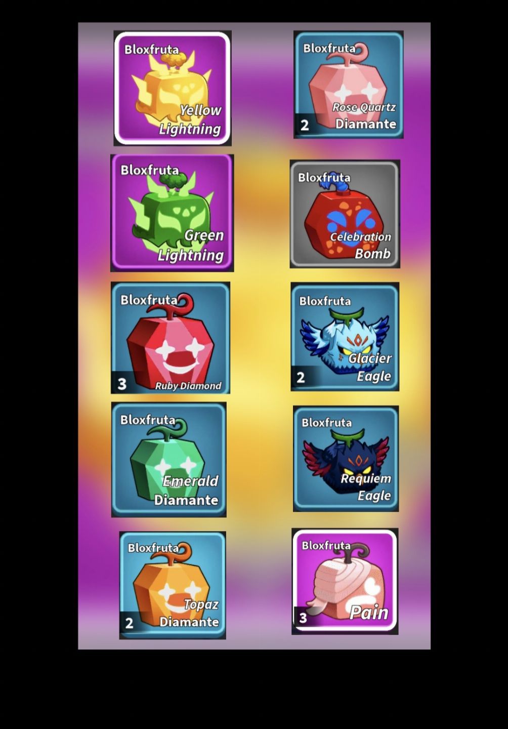 Blox Fruits - SKINS DE FRUTAS - MELHOR PREÇO PRA VOCÊ.