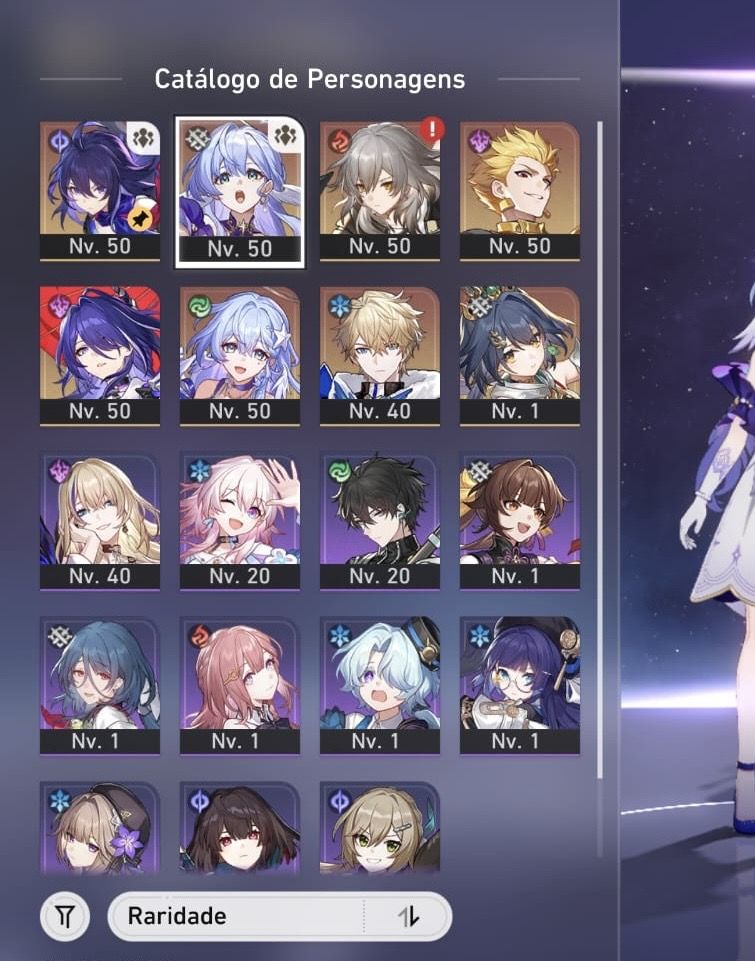 Conta Honkai star rail com Acheron e robin