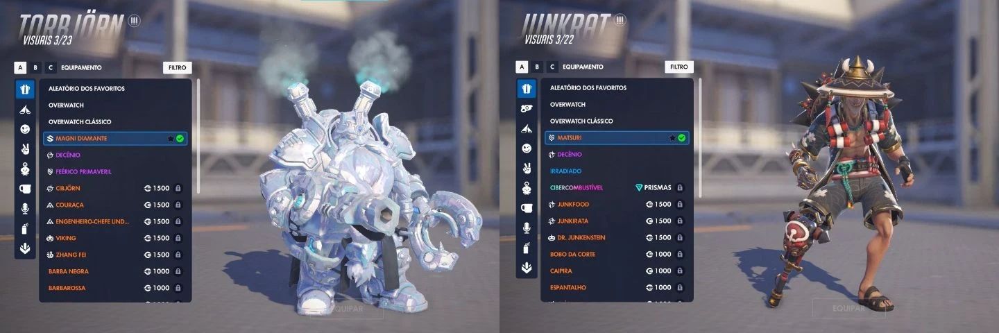 Conta Overwatch Platina + 100 Skins + 2 Arma Mitica + 3 Personagens Miticos