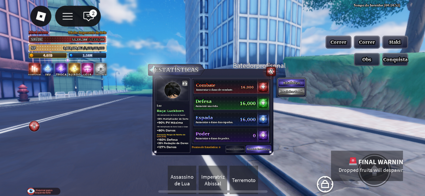 CONTA ROBLOX +30 MIL ROBUX GASTOS | FULL BLOX FRUITS | MUITAS SKINS | R$380