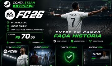 Conta Steam com FC 26 à venda! Preço: R$ 70,00 Conta com FC 26 incluso.