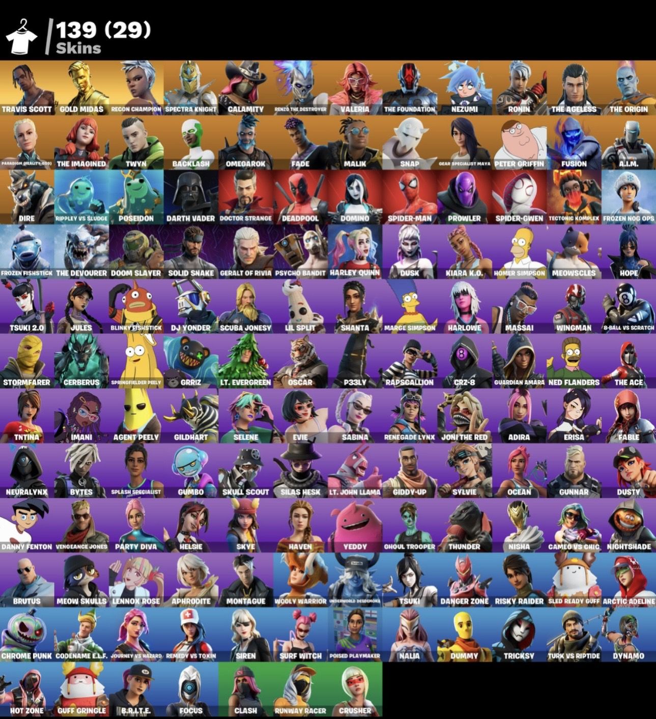 Conta Fortnite OG | TRAVIS SCOTT | 139 Skins | FULL ACESSO |