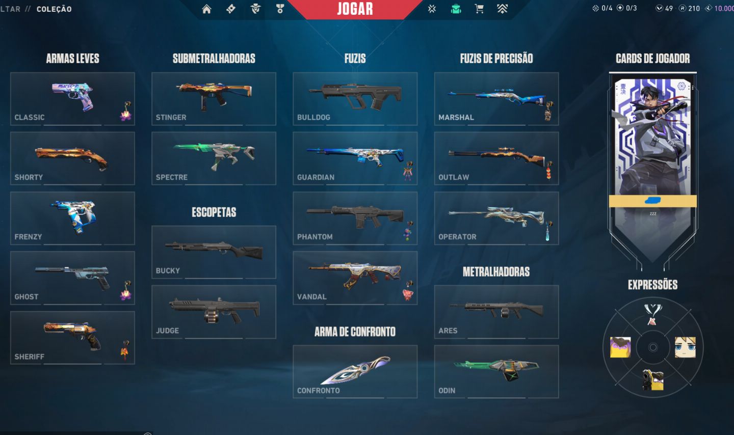 Conta Valorant faca Xenohunter, mmr baixo e algumas skins