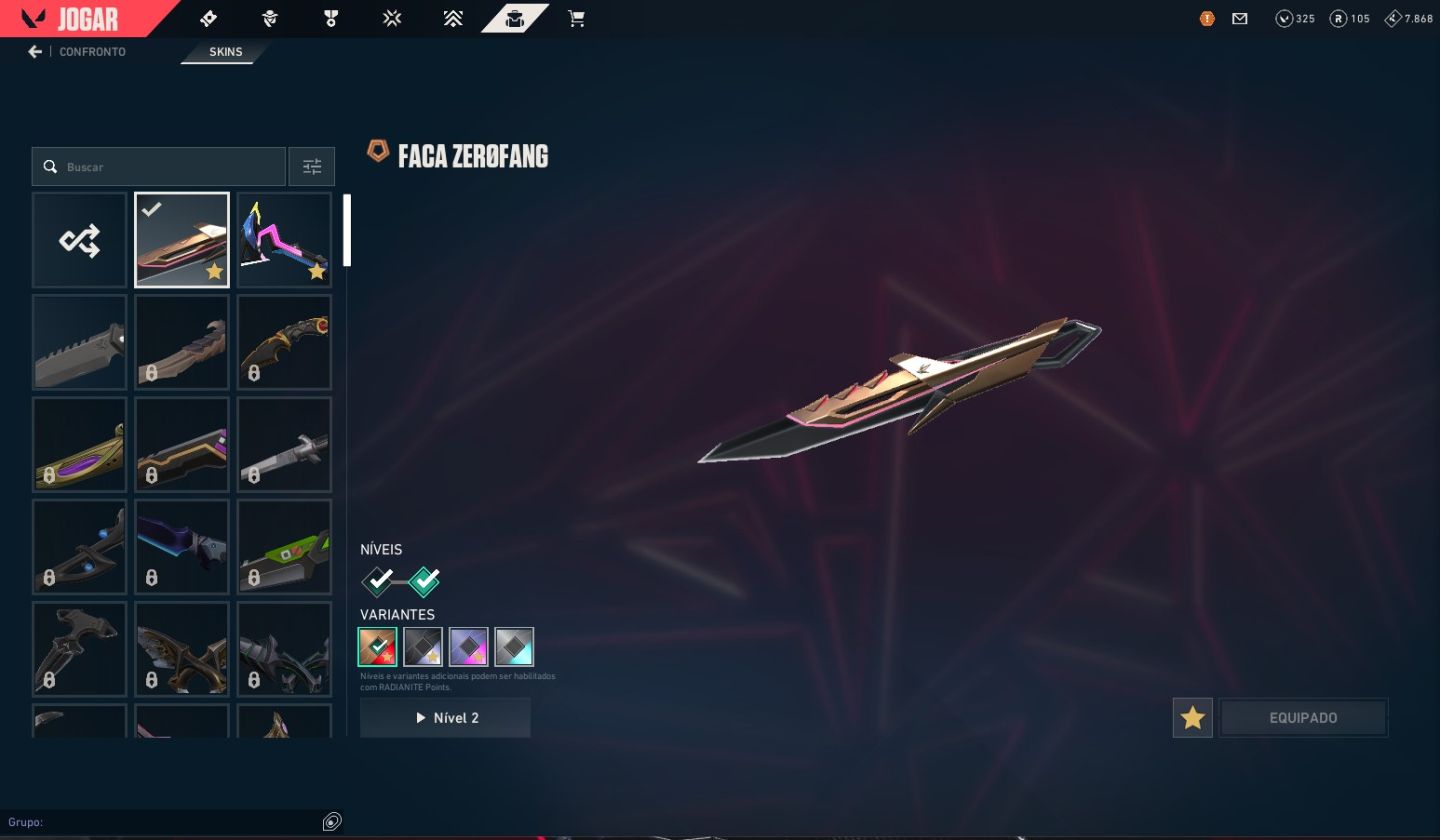 CONTA VALORANT | FACA ZEROFANG + VANDAL SUBLIME + VANDAL ION | RANK PRATA