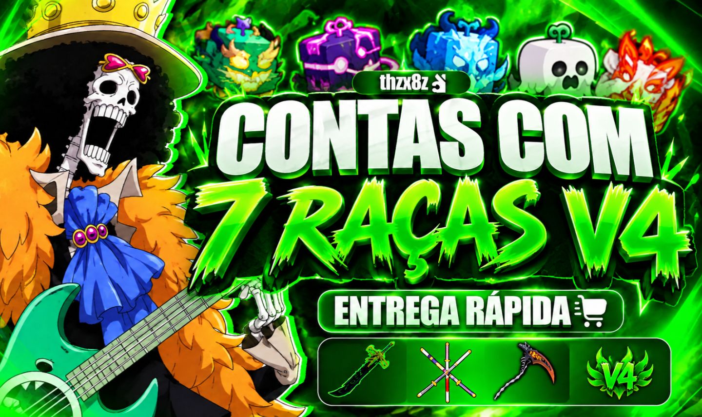 CONTAS BLOX FRUITS COM 7 RAÇAS V4 + DRAGON WEST INV + GHM + CDK + SANGUINE ART !