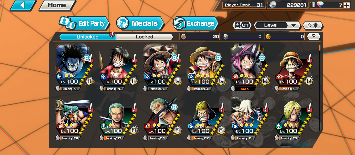 CONTA ONE PIECE BOUNTY RUSH