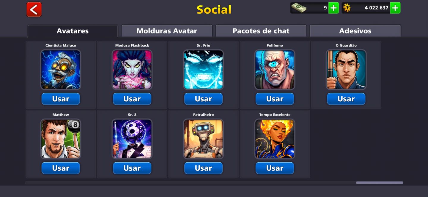 Conta de 8 ball poll