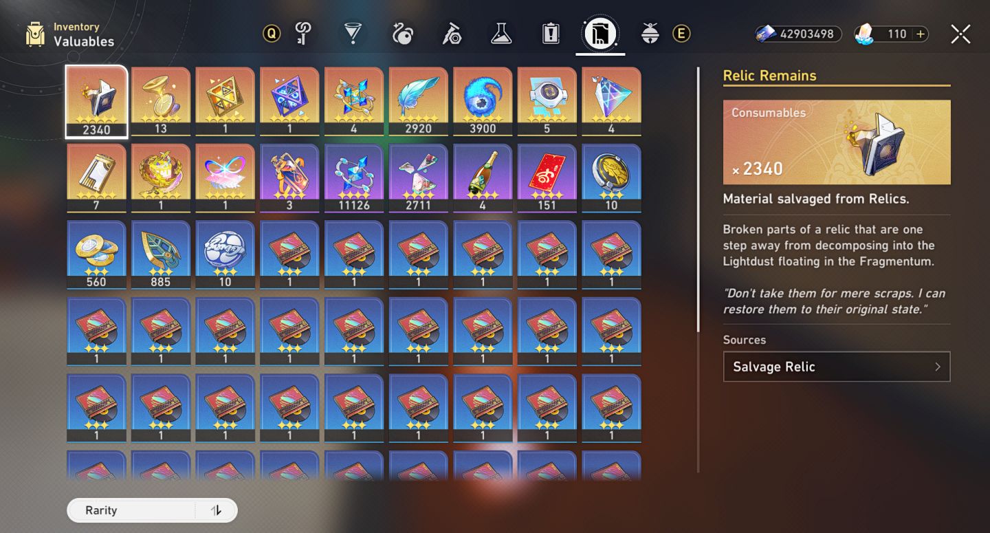 [54 5 estrelas] Conta Endgame (Phainon/Evernight/Silver Wolf PREMIUM)
