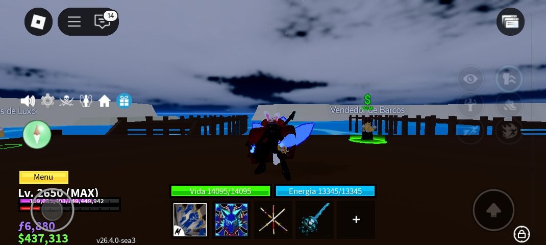 Contas Blox Fruits Control Kitsune Lightning raça v4 full