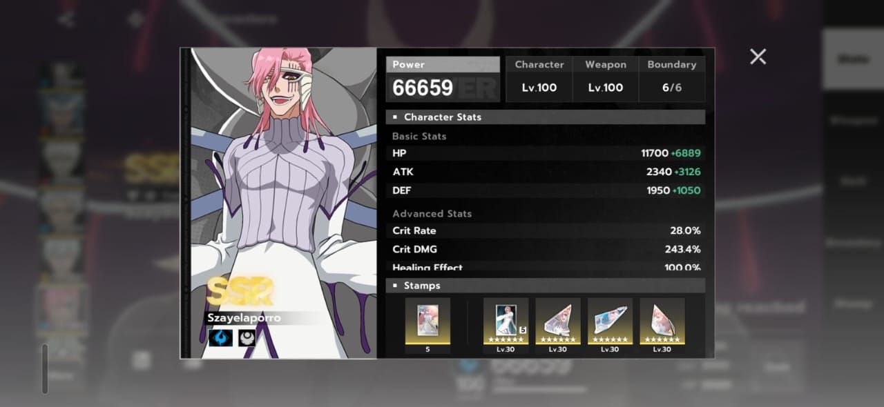 Conta Full Whale Bleach Soul Resonance, todos personagens b6