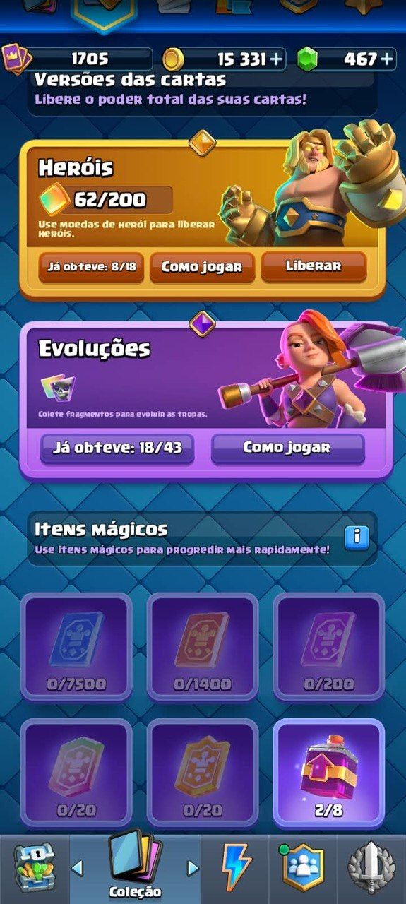 CONTA CLASH ROYALE - LIGA 1
