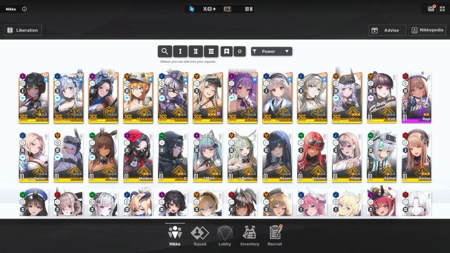 Conta de Nikke com Muitos Bonecos Limitados e 3 Skins de Gacha