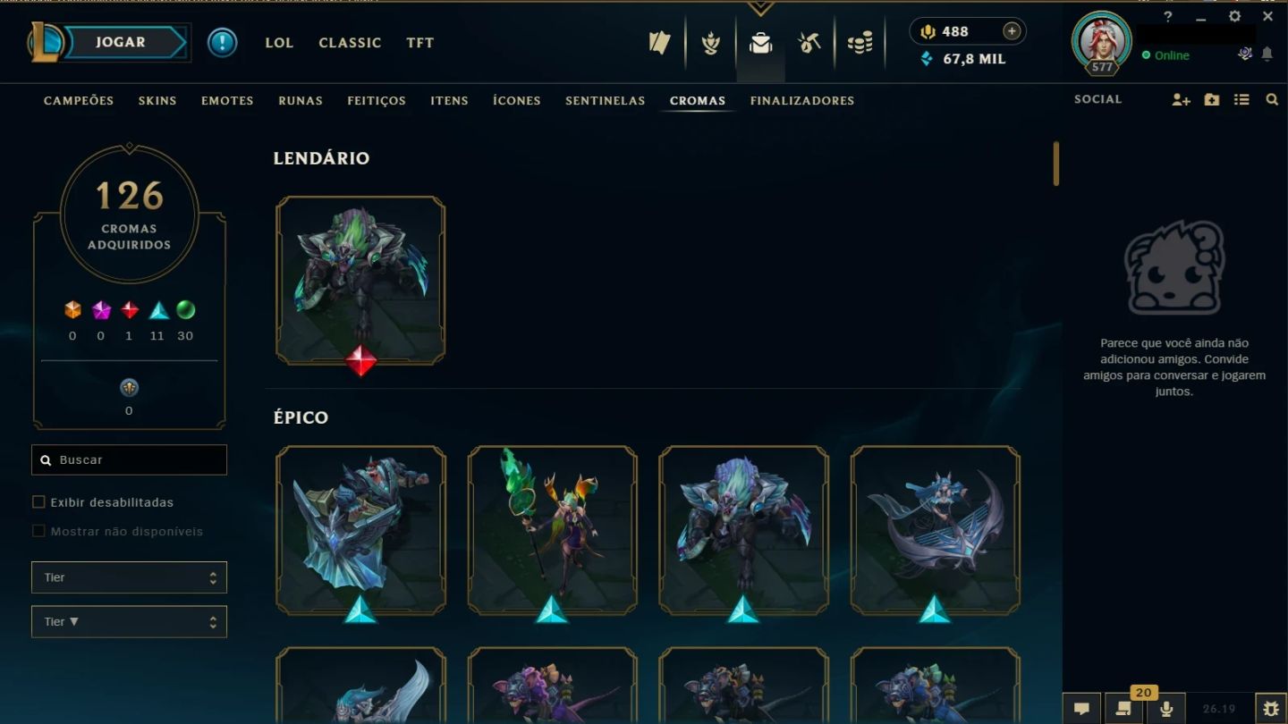 Conta com 501 skins