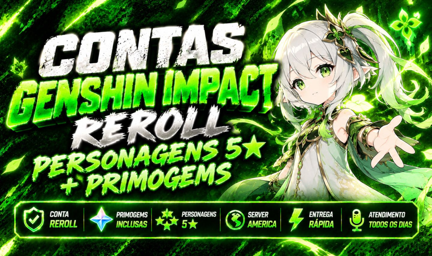 OFERTA - CONTAS BARATAS GENSHIN IMPACT CONTAS REROLL 32K-60K PRIMOGEMS