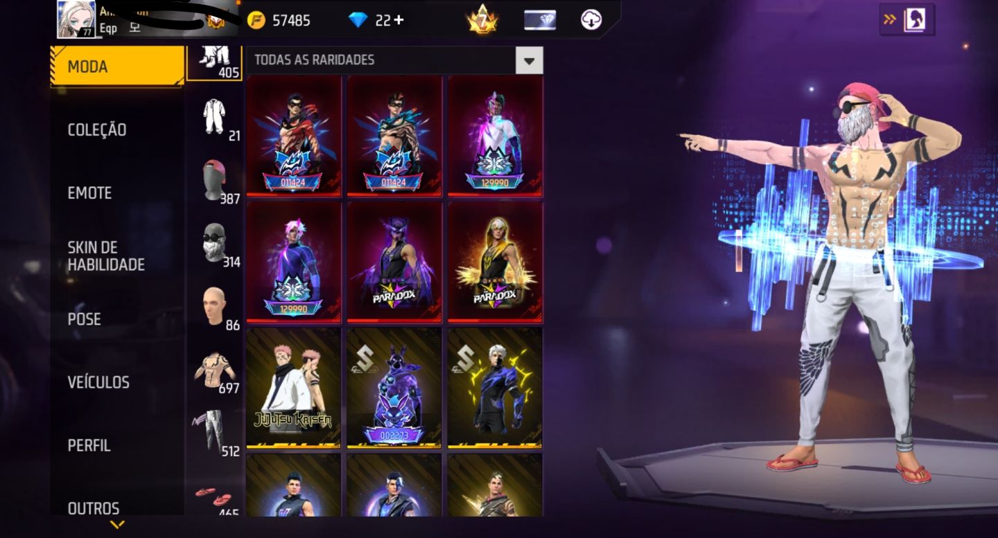 Conta free fire prime 7