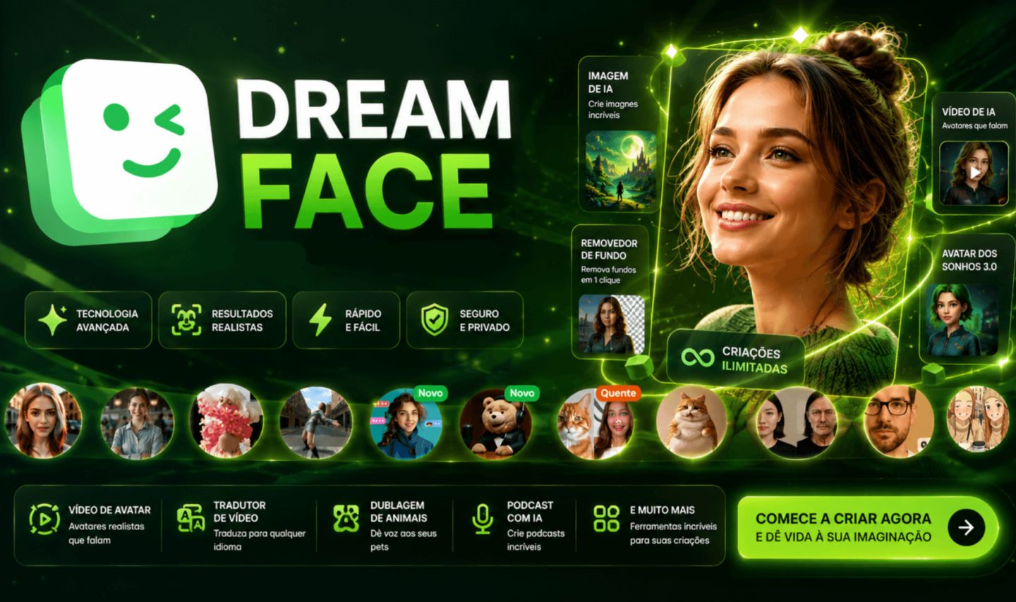 Dream Face Crie E Duble Avatares E Imagens Com Ia (30 Dias)
