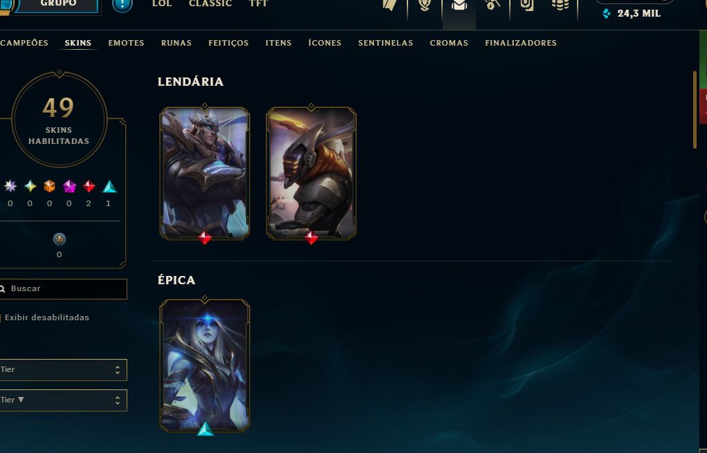 Conta lv 49 smurf 8skins e 4 frag skins Prata 2 7w