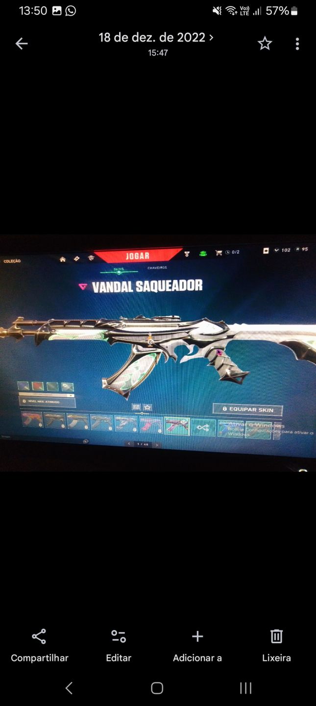 CONTA DE VALORANT 3K GASTO COM 10 SKINS DE FACA, 4 VANDAL, 3 PHANTOM, 2 SHERIF E