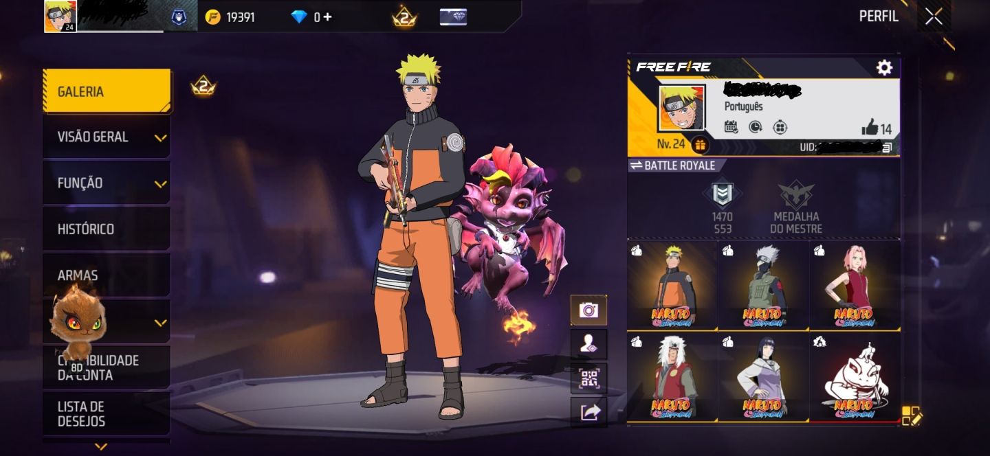 CONTA BOT NARUTO FREE FIRE