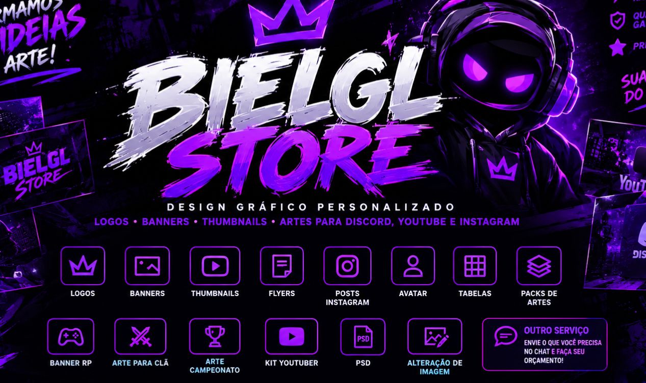 DESIGN GRÁFICO | LOGOS | BANNERS | THUMBNAILS | ARTES PERSONALIZADAS