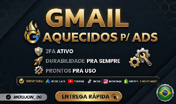 GMAILS ANTIGO E AQUECIDOS PARA ADS, BING, YOUTUBE E MAIS + 2FA