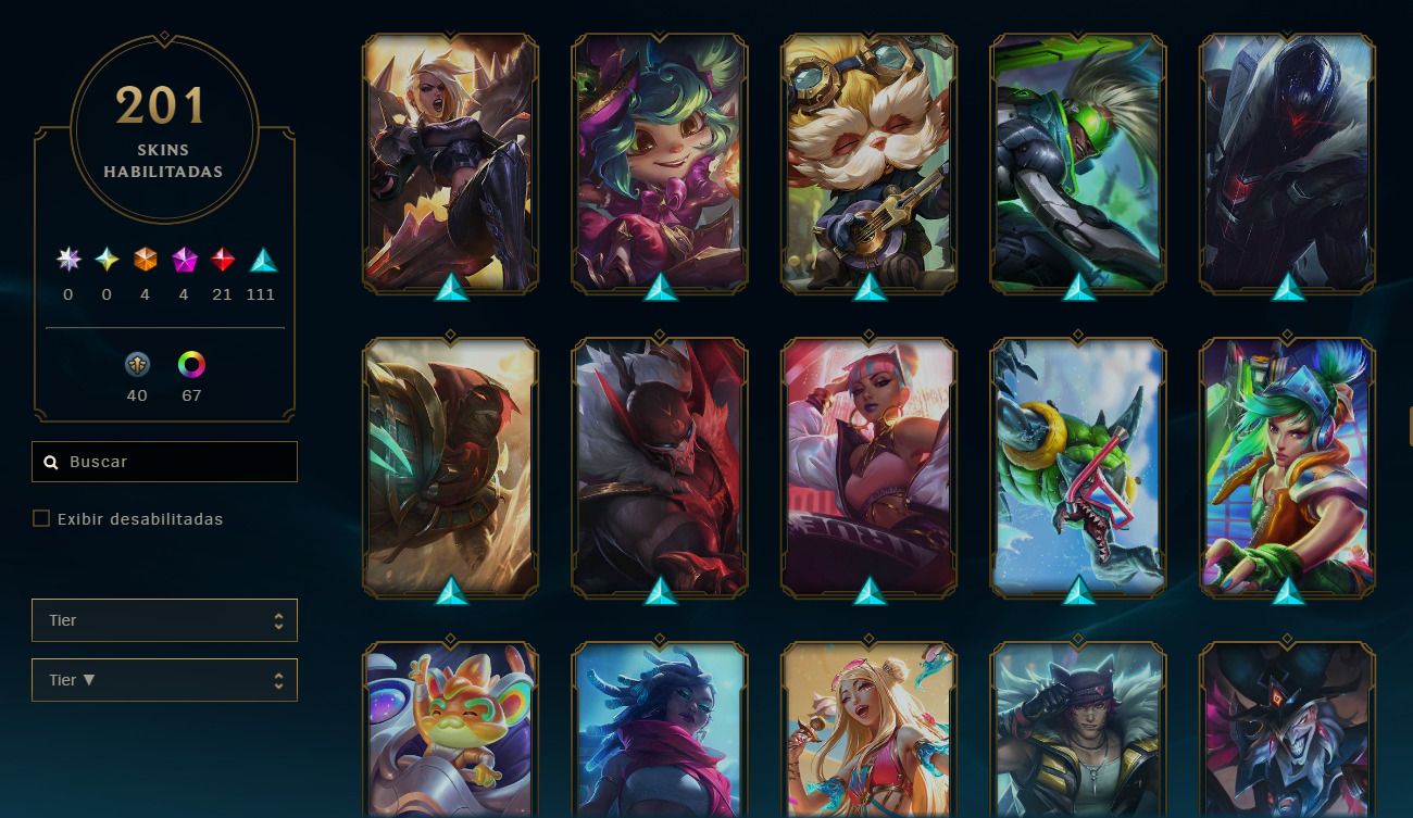 Conta LOL esmeralda full champs