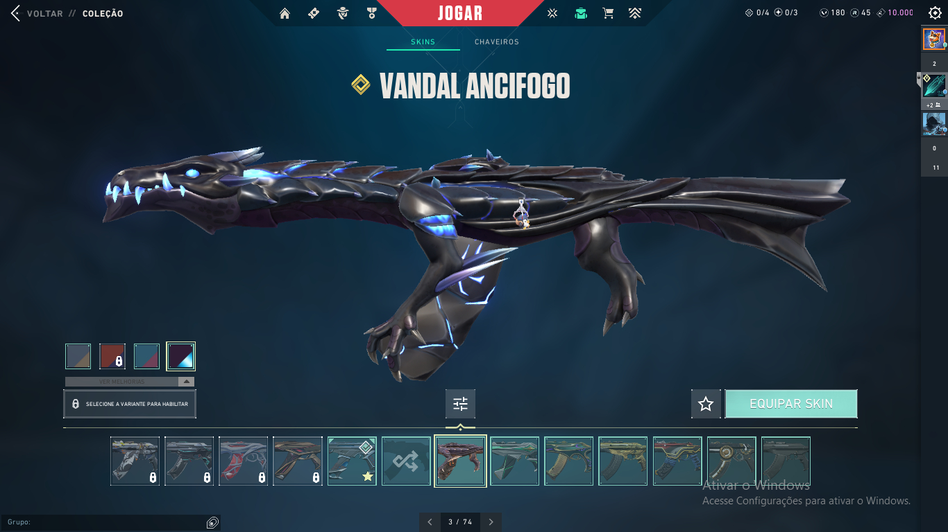 Conta VALORANT LV.200+ com diversas skins.