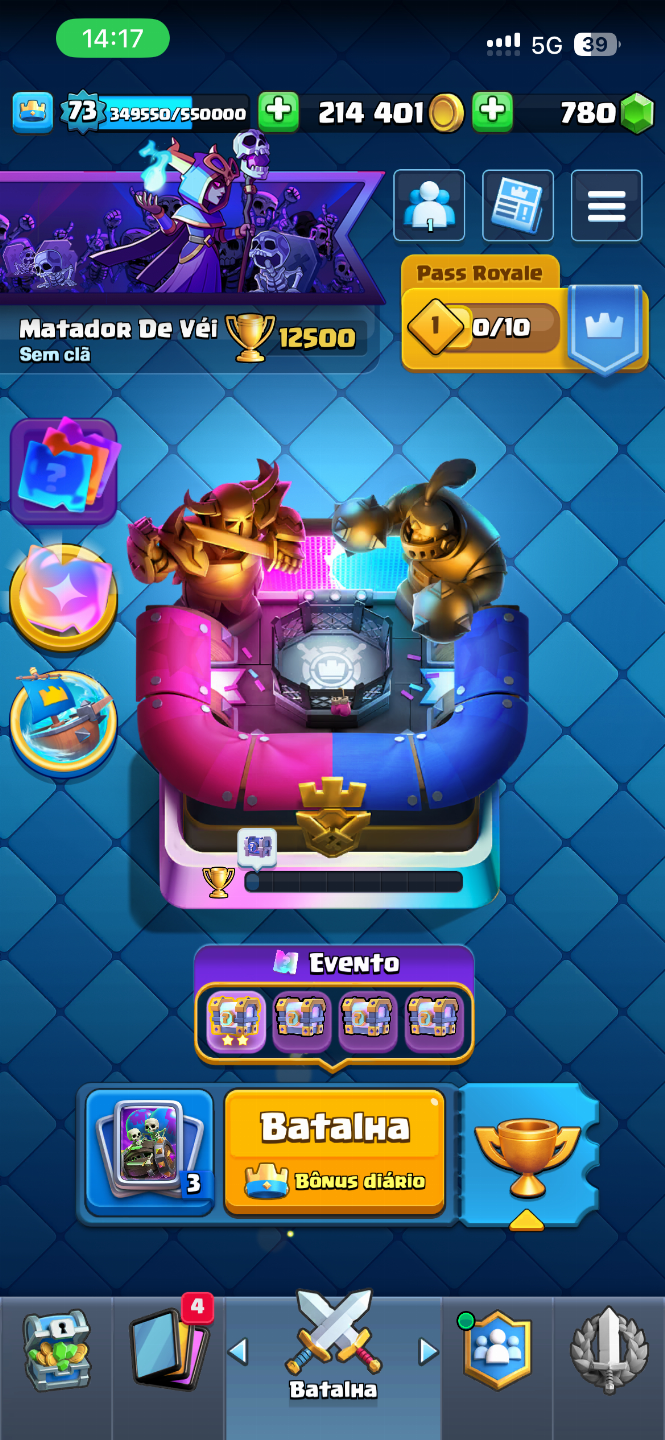 CONTA CLASH ROYALE META 12500 TROFÉUS
