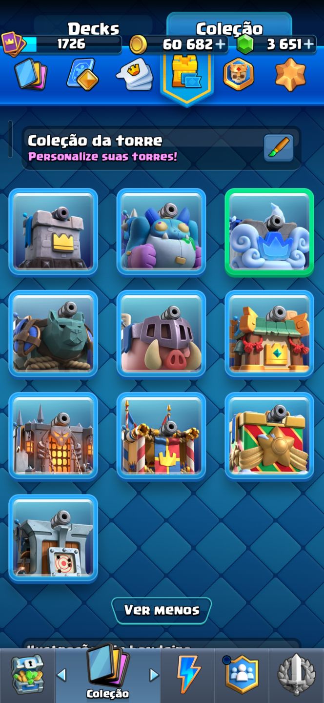 Conta Clash Royale Nível 16 Várias Cartas Nível Máximo 14k troféus Arena Campeão