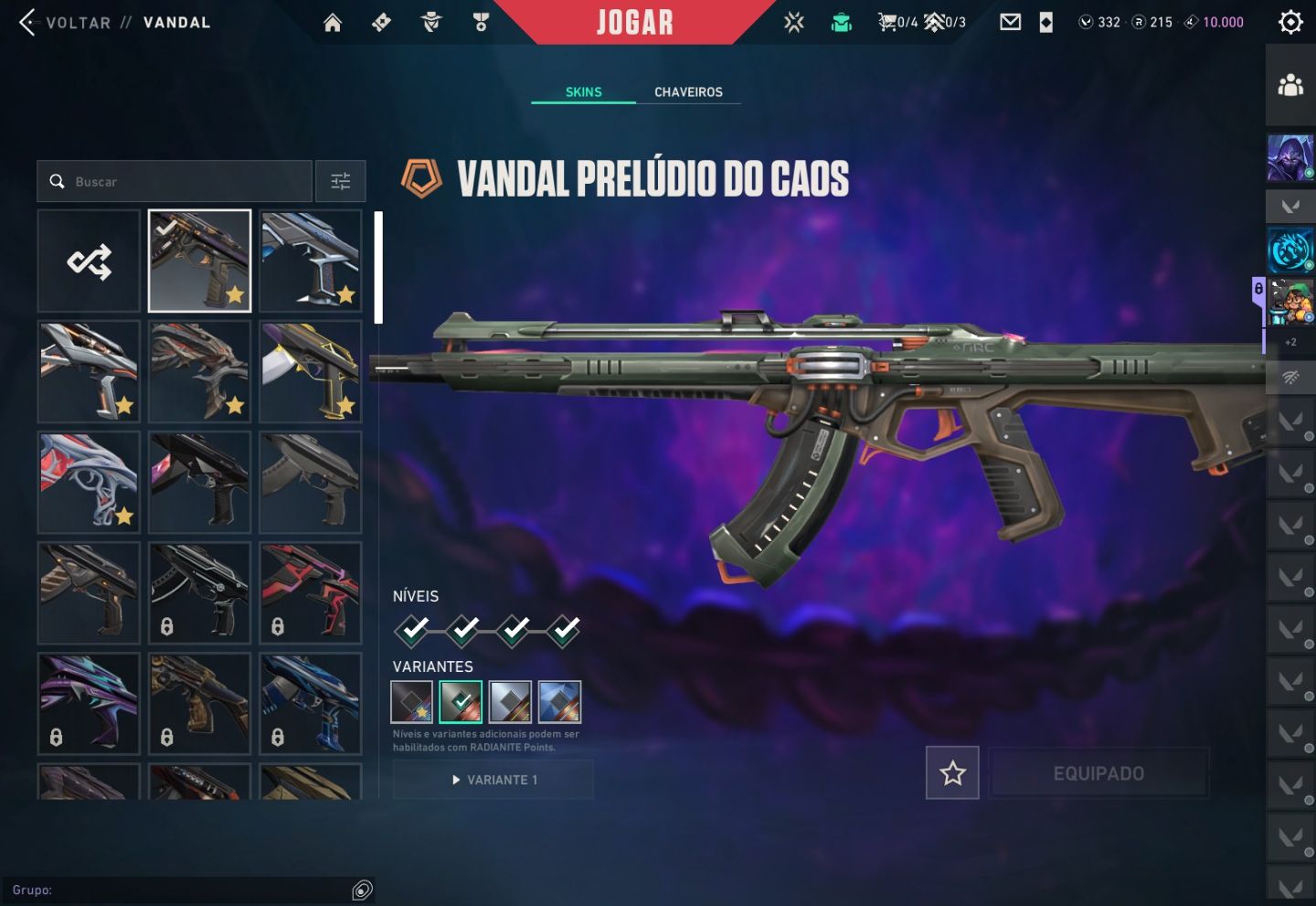 CONTA VALORANT 20+ SKINS | LVL 276 | ASCENDENTE 2