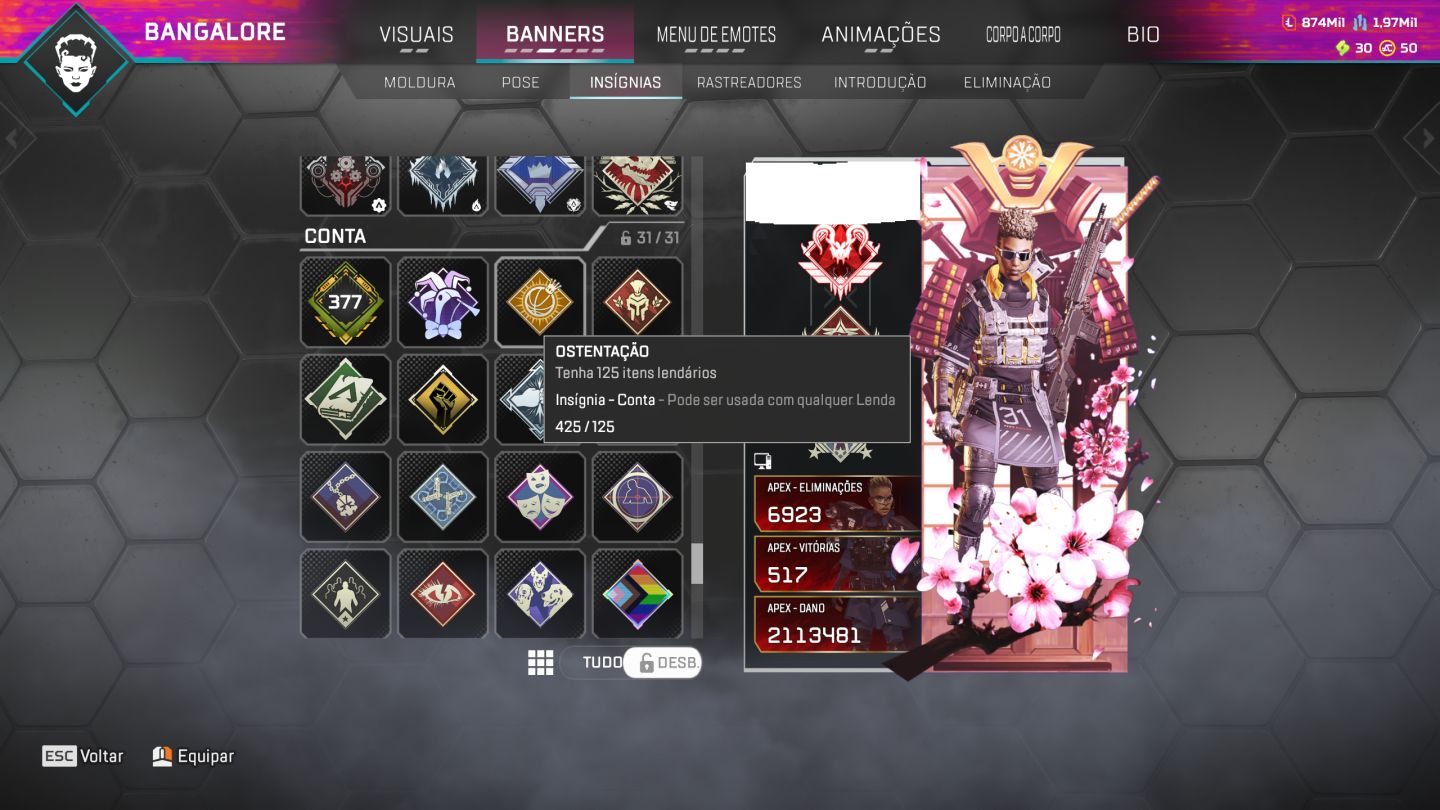 Conta apex legends 425 lendarios + 2 herança com todos dados