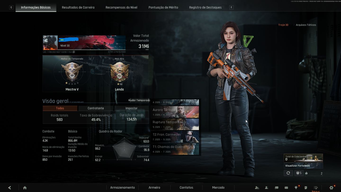 Conta Arena Breakout | Abi | Skins Raras | Cyberphunk | S1 | Refacord
