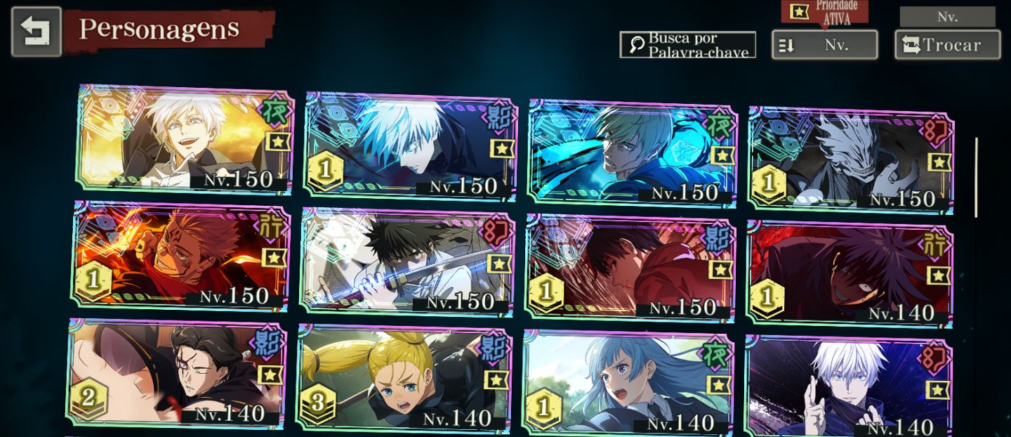 Conta JJK 9 Limitados + Cubos e 1100 Tickets