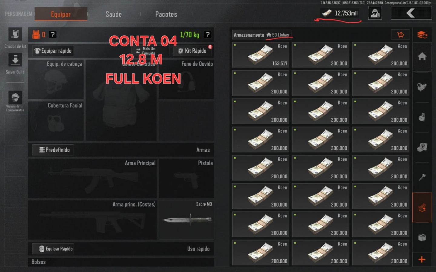 PROMOÇÃO!!! CONTAS ARENA BREAKOUT MOBILE | FULL ACESSO | 40M+ 30M+ 20M+ 10M