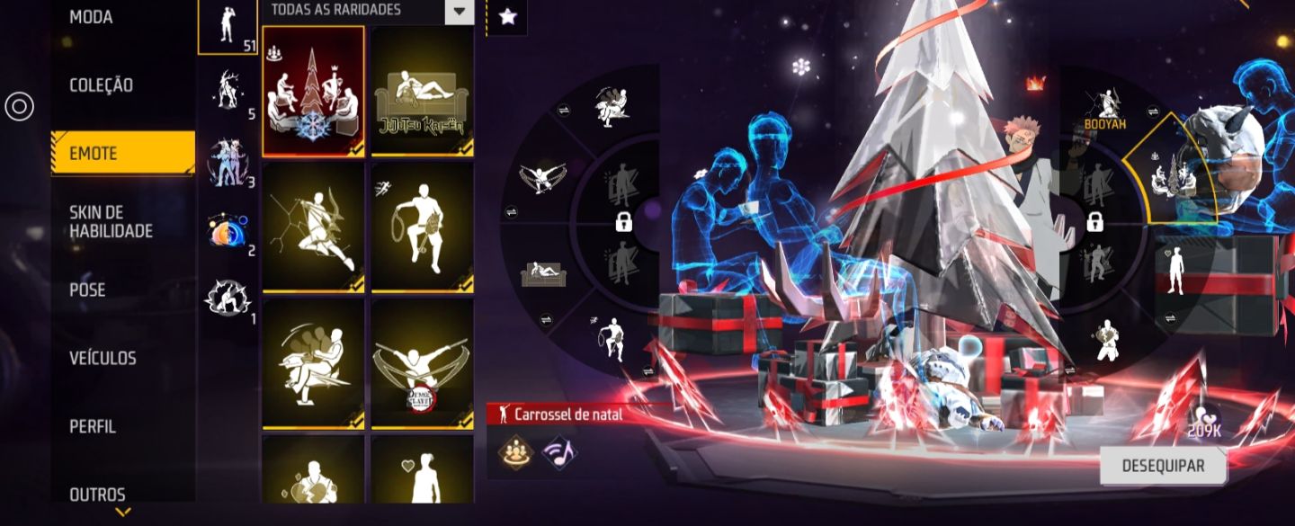 Conta Free Fire - Vários Itens e Conjuntos - Parcerias