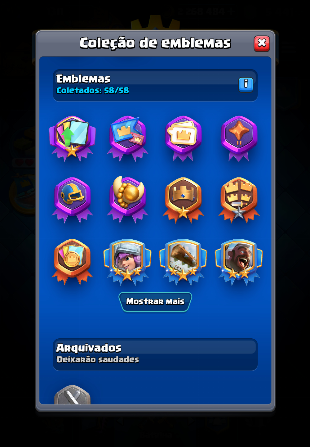 Conta brawl stars + clash royale (30k + 10k)